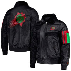 �y���������z NBA �����Y MA-1 �{���o�[�W���P�b�g �A�E�^�[�W���P�b�g �t�F�j�b�N�X�E�T���Y Phoenix Suns Black History Month Satin Jacket