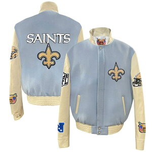 �y���������z NFL �A���t�g �����Y �A�E�^�[ �o�[�V�e�B�W���P�b�g �X�^�W���� �W�����p�[ �j���[�I�[�����Y�E�Z�C���c New Orleans Saints Wool & Leather Varsity Jacket