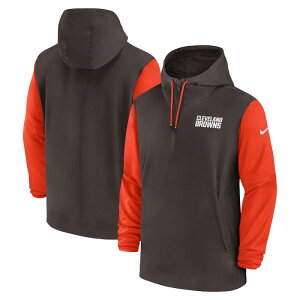 �y���������z NIKE �i�C�L NFL �A���t�g �����Y �A�E�^�[ �E�B���h�u���[�J�[ �i�C�����W���P�b�g �N���[�u�����h�E�u���E���Y Cleveland Browns Sideline Pre-Game 1/2-Zip Jacket