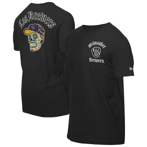 �y���������z MLB ���W���[���[�O �����Y T�V���c �����g�b�v�X �j���[�G��New Era �~���E�H�[�L�[�E�u�����[�Y Milwaukee Brewers Sugar Skulls T-Shirt