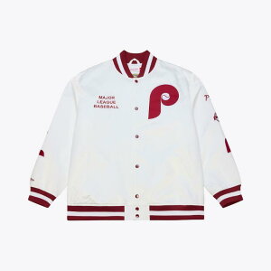 Mitchell & Ness �~�b�`�F���A���h�l�X MLB �����Y �y�� ���C�g�E�F�C�g �X�^�W���� �o�[�V�e�B�W���P�b�g �A�E�^�[ �W�����p�[ �t�B���f���t�B�A�E�t�B���[�Y Philadelphia Phillies Cooperstown Collection Li