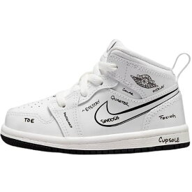 【送料無料+割引クーポン】【ベビー・キッズ（-16.0cm）】 ナイキ Nike ジョーダン Jordan 1 Mid Shoes（White/Black） 男の子用スニーカー 子供靴 出産祝い 女の子用シューズ