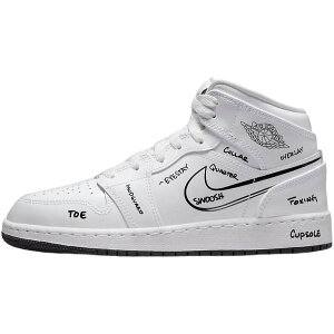 yzylOKi22.0-25.0cmjz iCL nike W[_ Air Jordan 1 Mid ShoesiWhite/Blackj j̎qpXj[J[ ̎qpV[Y qC fB[X DQ1864-100