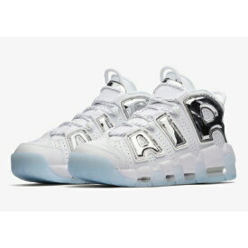 【送料無料+割引クーポン】 nike ナイキ 【ウィメンズ/レディースサイズ（22.0-28.0cm）】 NIKE AIR MORE UPTEMPO Chrome （White/Chrome/Blue Tint） クローム モアテン アップテンポ スニーカー 靴 シューズ ストリートファッション 【楽ギフ_包装選択】