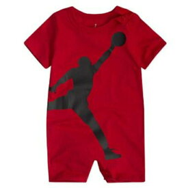 【ニコニコ割引対象】【送料無料】 nike ナイキ ジョーダン JORDAN 男の子用大きなロゴがCOOLなジャンボジャンプマン半袖ロンパース（Gym Red/Black） カバーオール ジャンプスーツ 出産祝い