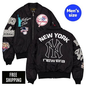 MLB �����Y MA-1 �t���C�g�W���P�b�g �j���[���[�N�E�����L�[�X �W���b�W New Era x Alpha Industries �j���[�G�� x �A���t�@�C���_�X�g���[�Y New York Yankees Black MA-1 Flight Jacket ��������