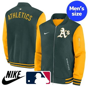 【送料無料】 NIKE ナイキ MLB公式 メジャーリーグオフィシャル メンズ ボンバージャケット MA-1 トラックジャケット ジャージ アウター オークランド・アスレチックス Oakland Athletics Nike Authentic