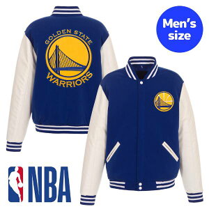 �y���������z NBA���� JH Design �����Y �A�E�^�[ �X�^�W���� �o�[�V�e�B�W���P�b�g �S�[���f���X�e�C�g�E�E�H���A�[�Y �X�e�t�B���E�J���[ GS Warriors Reversible Faux Leather Sleeves Varsity Jacket