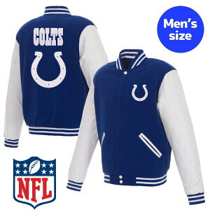 yz NFL Y AE^[ X^W o[VeBWPbg Atg CfBAi|XERc Indianapolis Colts Reversible Faux Leather Sleeves Varsity Jacket