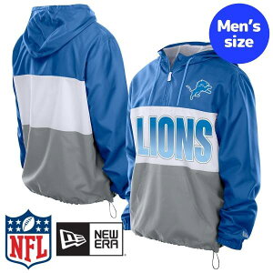 yz NFL Atg Y AE^[ EBhu[J[ WPbg Wp[ j[G New Era fgCgECIY Detroit Lions New Era Ripstop Quarter-Zip Hooded Windbreaker
