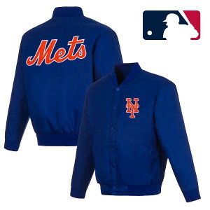 yz MLB Ki W[[OItBV Y iCWPbg AE^[ Wp[ JH Design JHfUC  j[[NEbc New York Mets Full-Snap Pollytwill Varsit