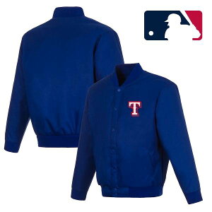 yz MLB Ki W[[OItBV Y iCWPbg AE^[ Wp[ JH Design JHfUC eLTXEW[Y Texas Rangers Full-Snap Pollytwill Varsity Jacket