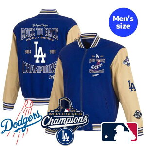 MLB���� JH Design �����Y �W���P�b�g �X�^�W���� �A�E�^�[ 2025���[���h�V���[�Y�D���L�O ���T���[���X�E�h�W���[�X ��J�ĕ� �R�{�R�L Los Angeles Dodgers 2025 World Series Champions Twill Jacket �y2026�N4-5��