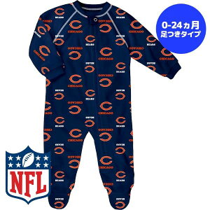 yzy0-4ΗpTCYz NFL xr[ELbYTCY Jo[I[ p[X oYj Outerstuff AE^[X^bt VJSExA[Y Chicago Bears Allover Print Raglan Full-Zip Sleeper
