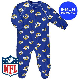 yzy0-4ΗpTCYz NFL xr[ELbYTCY Jo[I[ p[X oYj Outerstuff AE^[X^bt T[XEY Los Angeles Rams Allover Print Raglan Full-Zip Sleeper