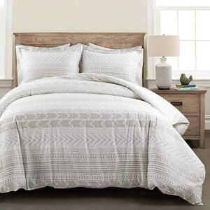 �y���������z ���{�����׃u�����h Lush Decor ���b�V���E�f�R�[�� Hygge Geo �|���z�c�J�o�[�Z�b�g�iTaupe & White�j �z�c�J�o�[ �ӂƂ�J�o�[ ���J�o�[ �͗l�ւ� �Q��