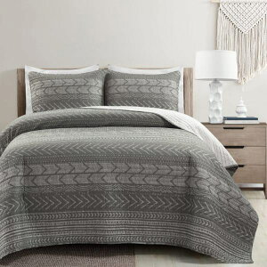 �y���������z ���{�����׃u�����h Lush Decor ���b�V���E�f�R�[�� Hygge Geo ���o�[�V�u���x�b�h�J�o�[�Z�b�g�iCharcoal�j �x�b�h�X�v���b�h �x�b�g�J�o�[ �z�c�J�o�[ �͗l�ւ�