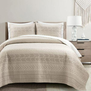 �y���������z ���{�����׃u�����h Lush Decor ���b�V���E�f�R�[�� Hygge Geo ���o�[�V�u���x�b�h�J�o�[�Z�b�g�iWheat�j �x�b�h�X�v���b�h �x�b�g�J�o�[ �z�c�J�o�[ �͗l�ւ�