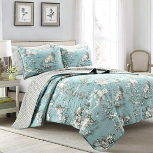 �y���������z ���{�����׃u�����h Lush Decor ���b�V���E�f�R�[�� French Country Toile ���o�[�V�u���x�b�h�J�o�[�Z�b�g�iBlue & White�j �x�b�h�X�v���b�h �x�b�g�J�o�[