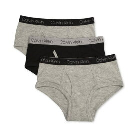 【ニコニコ割引対象】【送料無料】 Calvin Klein カルバンクライン 4-18歳用サイズ 男の子用ブラックxグレーCKロゴウエストブリーフパンツ3枚セット 下着 boy underwear 【楽ギフ_包装選択 】