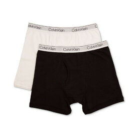 【ニコニコ割引対象】【送料無料】 Calvin Klein カルバンクライン 4-18歳用サイズ 男の子用ブラックxホワイトCKロゴウエストボクサーパンツ2枚セット 下着 boy underwear 【楽ギフ_包装選択 】