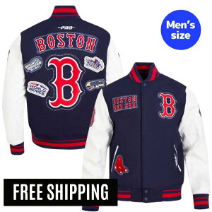 �y���������z MLB ���K�i �����Y �A�E�^�[ �X�^�W���� �W���P�b�g �{�X�g���E���b�h�\�b�N�X �g�c���� BOSTON RED SOX DIY PICK STITCH MEN'S RIB WOOL VARSITY JACKET �v���X�^���_�[�h Pro Standard