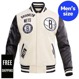 �y���������z Pro Standard �v���X�^���_�[�h NBA �����Y �A�E�^�[ �W���P�b�g �o�[�V�e�B�W���P�b�g �X�^�W���� �u���b�N�����E�l�b�c BROOKLYN NETS RETRO CLASSIC VARSITY JACKET