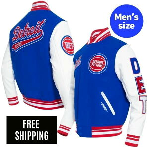�y���������z Pro Standard �v���X�^���_�[�h NBA �����Y �A�E�^�[ �o�[�V�e�B�W���P�b�g �X�^�W���� �W�����p�[ �f�g���C�g�E�s�X�g���Y DETROIT PISTONS SCRIPT TAIL RIB WOOL VARSITY JACKET