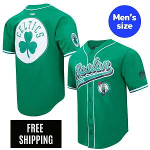 �y���������z NBA �A�C�e�� �����Y �W���[�W ���j�t�H�[���g�b�v �����g�b�v�X T�V���c Pro Standard �v���X�^���_�[�h �{�X�g���E�Z���e�B�b�N�X BOSTON CELTICS SCRIPT TAIL MEN'S MESH BUTTON DOWN SHIRT