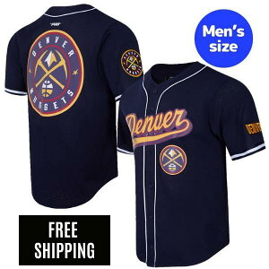 �y���������z NBA �A�C�e�� �����Y �W���[�W ���j�t�H�[���g�b�v �����g�b�v�X T�V���c Pro Standard �v���X�^���_�[�h �f���o�[�E�i�Q�b�c DENVER NUGGETS SCRIPT TAIL MEN'S MESH BUTTON DOWN SHIRT