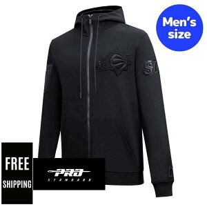 �y���������z NBA ���K�i �����Y �p�[�J�[ �g���[�i�[ �����g�b�v�X �t�[�f�B�[ �v���X�^���_�[�h Pro Standard �t�F�j�b�N�X�E�T���Y PHOENIX SUNS TRIPLE BLACK LOGO MEN'S FULL ZIP PULLOVER HOODIE