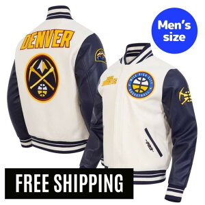 Pro Standard �v���X�^���_�[�h NBA ���K�i �����Y �X�^�W���� �W���P�b�g �A�E�^�[ �W�����p�[ �f���o�[�E�i�Q�b�c ��R���E���L�b�` DENVER NUGGETS RETRO CLASSIC MEN'S RIB WOOL VARSITY JACKET �y���������z