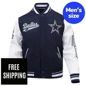 �y���������z Pro Standard �v���X�^���_�[�h NFL �A���t�g �����Y �A�E�^�[ �o�[�V�e�B�W���P�b�g �X�^�W���� �W�����p�[ �_���X�E�J�E�{�[�C�Y DALLAS COWBOYS SCRIPT TAIL RIB WOOL VARSITY