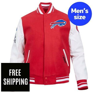 �y���������z Pro Standard �v���X�^���_�[�h NFL �A���t�g �����Y �A�E�^�[ �o�[�V�e�B�W���P�b�g �X�^�W���� �W�����p�[ �o�b�t�@���[�E�r���Y BUFFALO BILLS OLD ENGLISH RIB WOOL VARSITY JACKET