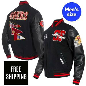 �y���������z Pro Standard �v���X�^���_�[�h NFL �����Y �A�E�^�[ �o�[�V�e�B�W���P�b�g �X�^�W���� �A���t�g �T���t�����V�X�R�E49ers SAN FRANCISCO 49ERS TEAM PENNANTS RIB WOOL VARSITY JACKET