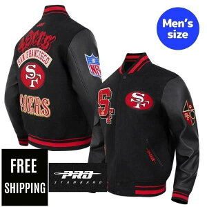 �y���������z NFL ���K�i �����Y �A�E�^�[ �X�^�W���� �o�[�V�e�B�W���P�b�g �v���X�^���_�[�h Pro Standard �T���t�����V�X�R�E49ers SAN FRANCISCO 49ERS BEST OF RIB WOOL VARSITY JACKET