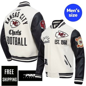�y���������z NFL ���K�i �����Y �A�E�^�[ �X�^�W���� �W���P�b�g �J���U�X�V�e�B�E�`�[�t�X KANSAS CITY CHIEFS MODERN ORIGINALS MEN'S RIB WOOL VARSITY JACKET �v���X�^���_�[�h Pro Standard