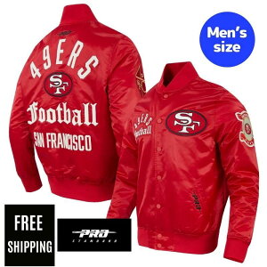 �y���������z NFL ���K�i �����Y �A�E�^�[ �X�^�W���� �T�e���W���P�b�g �i�C�����W�����p�[ �T���t�����V�X�R�E49ers SAN FRANCISCO 49ERS MODERN ORIGINALS MEN'S SATIN JACKET �v���X�^���_�[�h Pro Standard