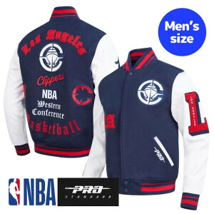Pro Standard �v���X�^���_�[�h NBA���� ���K�i �����Y �X�^�W���� �W���P�b�g �A�E�^�[ �W�����p�[ ���T���[���X�E�N���b�p�[�Y �J���C�E���i�[�h LOS ANGELES CLIPPERS CLASSIC OLD ENGLISH MEN'S RIB WOOL VARSIT