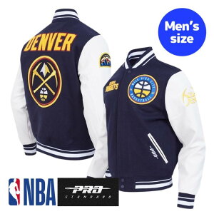 Pro Standard �v���X�^���_�[�h NBA���� ���K�i �����Y �X�^�W���� �W���P�b�g �A�E�^�[ �W�����p�[ �f���o�[�E�i�Q�b�c ��R���E���L�b�` DENVER NUGGETS RETRO CLASSIC MEN'S RIB WOOL VARSITY JACKET �y��������