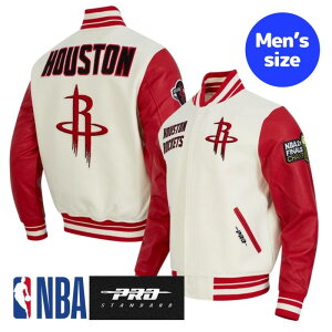 Pro Standard �v���X�^���_�[�h NBA���� ���K�i �����Y �X�^�W���� �W���P�b�g �A�E�^�[ �W�����p�[ �q���[�X�g���E���P�b�c �P�r���E�f�������g HOUSTON ROCKETS RETRO CLASSIC MEN'S RIB WOOL VARSITY JACKET �y