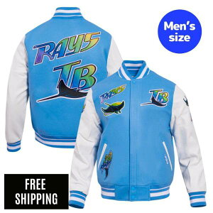 Pro Standard �v���X�^���_�[�h MLB �����Y �A�E�^�[ �X�^�W���� �W���P�b�g �^���p�x�C�E�f�r�����C�Y TAMPA DEVIL RAYS RETRO CLASSIC RIB WOOL VARSITY JACKET ��������