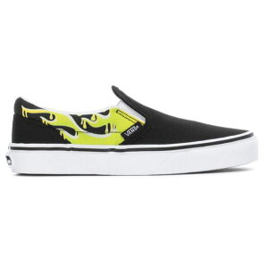 【送料無料】 Vans バンズ 【キッズ(4-7歳用/16.5-21.0cm)】 Vans Classic Slip On Slime Flame(Black/True White) スニーカー 靴 シューズ 入園入学