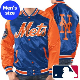【送料無料+割引クーポン】 MLBオフィシャル メンズ スタジャン アウター ニューヨーク・メッツ New York Mets Varsity Satin Jacket