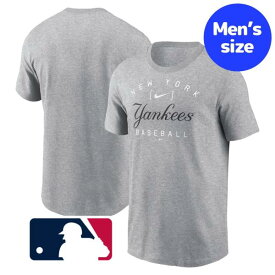 【送料無料+割引クーポン】 MLBオフィシャル ナイキ nike メンズ Tシャツ 半袖トップス Heather Gray ニューヨーク・ヤンキース New York Yankees Athletic Arch T-Shirt