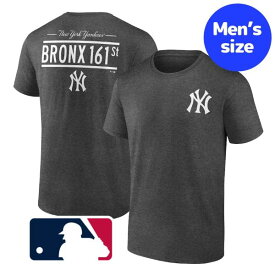 【送料無料+割引クーポン】 MLBオフィシャル メンズ Tシャツ 半袖トップス Charcoal ニューヨーク・ヤンキース New York Yankees Hometown Collection Bronx Sign T-Shirt