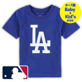 【送料無料+割引クーポン】【ベビー・キッズサイズ（0-7歳用）】 MLB公式 ベビー キッズ 子供用Tシャツ 半袖トップス Royal 大谷翔平 ロサンゼルス・ドジャース Los Angeles Dodgers Team Crew T-Shirt