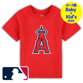 【送料無料+割引クーポン】【ベビー・キッズサイズ（0-7歳用）】 MLBオフィシャル ベビー キッズ 子供用Tシャツ 半袖トップス Red ロサンゼルス・エンゼルス Los Angeles Angels Team Crew T-Shirt