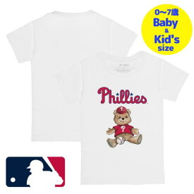 【送料無料+割引クーポン】【ベビー・キッズサイズ（0-7歳用）】 MLBオフィシャル ベビー キッズ 子供用Tシャツ 半袖トップス White フィラデルフィア・フィリーズ Philadelphia Phillies Teddy Boy T-Shirt