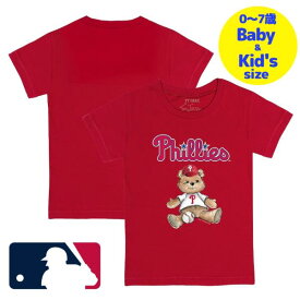 【送料無料+割引クーポン】【ベビー・キッズサイズ（0-7歳用）】 MLBオフィシャル ベビー キッズ 子供用Tシャツ 半袖トップス Red フィラデルフィア・フィリーズ Philadelphia Phillies Teddy Boy T-Shirt